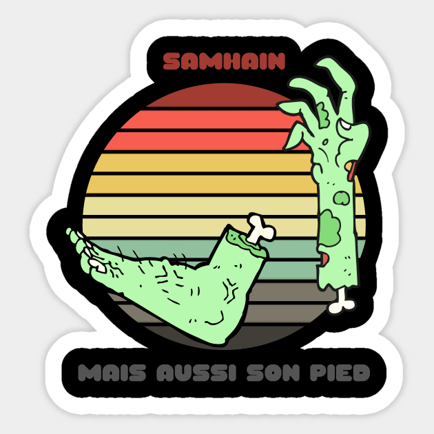 Zombie Sunset / Samhain mais aussi son pied Sticker by nathalieaynie